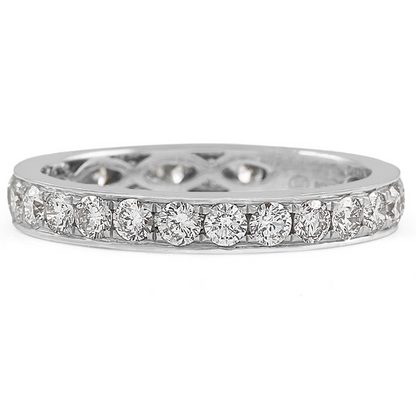 18k Rose Gold Round Cut Filigree Lab Grown Diamond Women Band