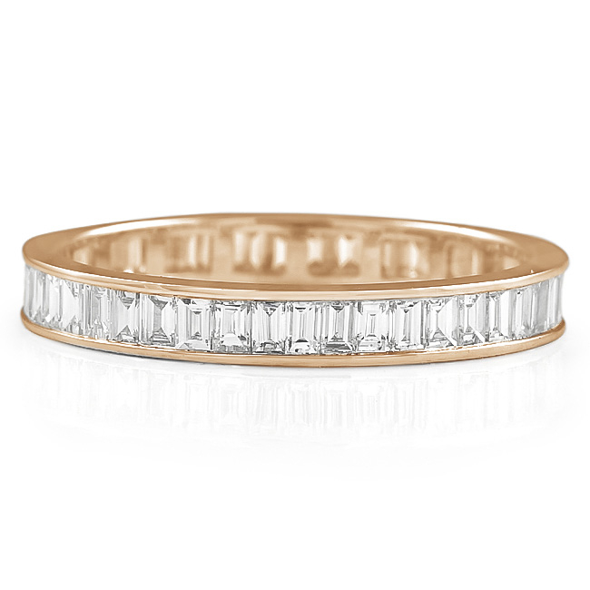 18k Rose Gold Lab Grown Diamond Eternity Wedding Band