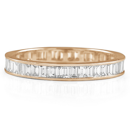18k Rose Gold Lab Grown Diamond Eternity Wedding Band