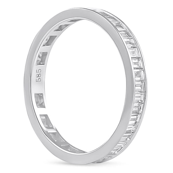 18k Rose Gold Lab Grown Diamond Eternity Wedding Band