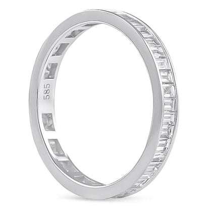 18k Rose Gold Lab Grown Diamond Eternity Wedding Band