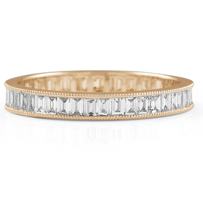 14k White Gold Princess Cut Lab Grown Diamond Channel Set Band