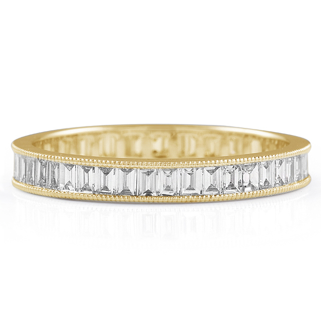 14k White Gold Princess Cut Lab Grown Diamond Channel Set Band