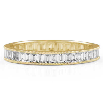 14k White Gold Princess Cut Lab Grown Diamond Channel Set Band
