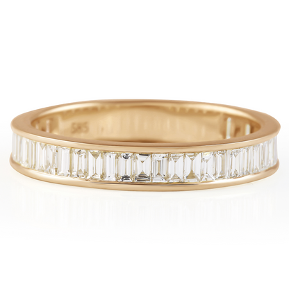 10K White Gold Lab Grown Diamond channel Set Wedding Band