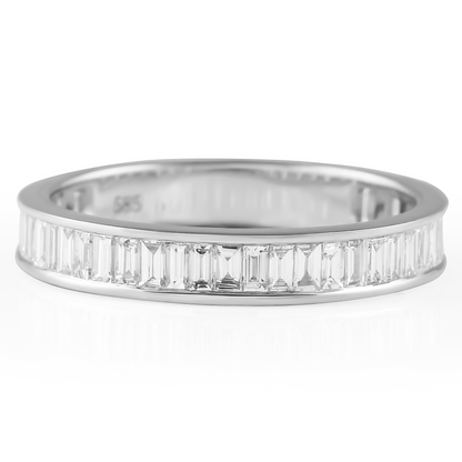 10K White Gold Lab Grown Diamond channel Set Wedding Band