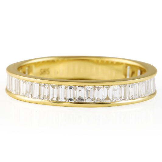 10K White Gold Lab Grown Diamond channel Set Wedding Band
