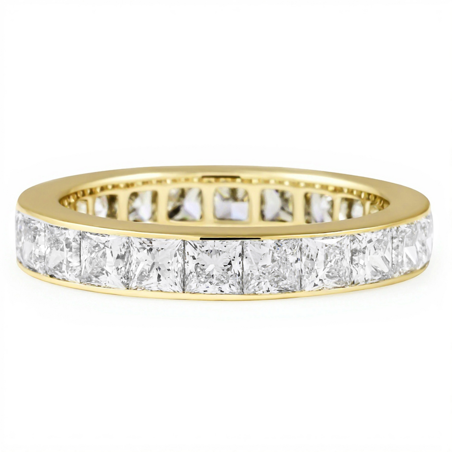 Princess Cut 14k White Gold Lab Grown Diamond Women Band