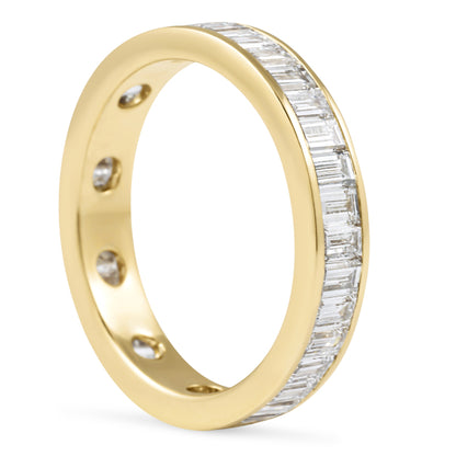 Baguette Lab Grown Diamond Channel Set Eternity Wedding Band
