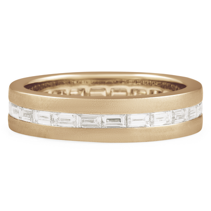 14k white Gold Baguette Cut Lab Grown Diamond Channel Set Band