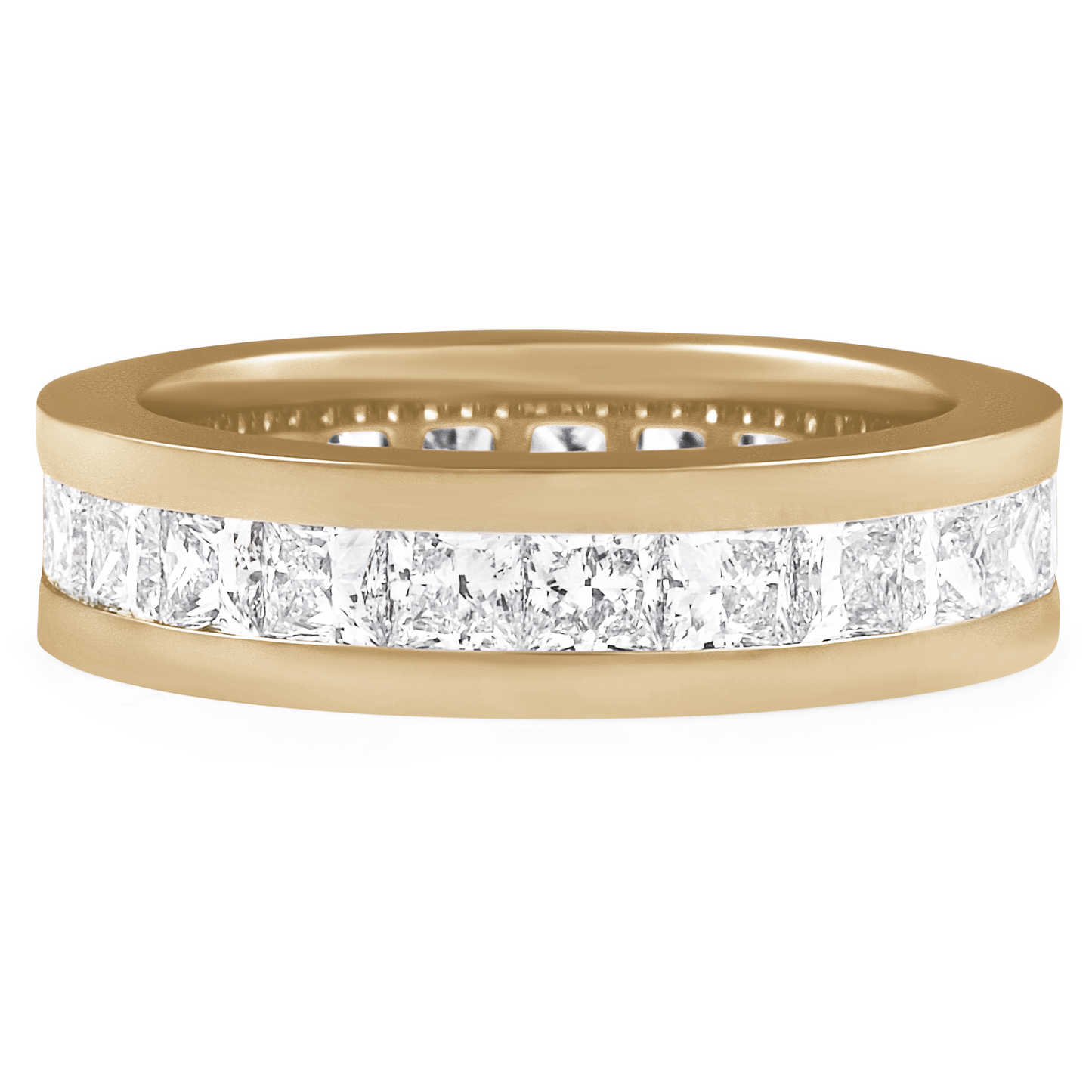 10k Rose Gold Princess Cut Lab Grown Diamond Channel Band