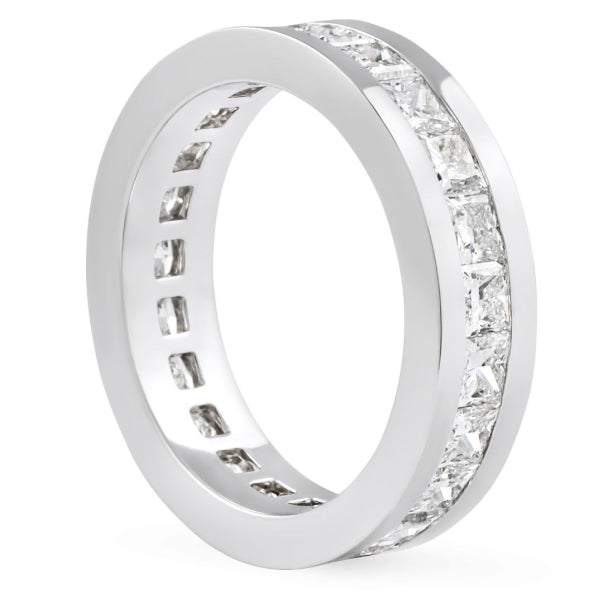 10k Rose Gold Princess Cut Lab Grown Diamond Channel Band