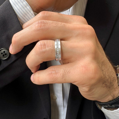 14k White Gold Princess Cut Lab Grown Diamond Channel Set Band