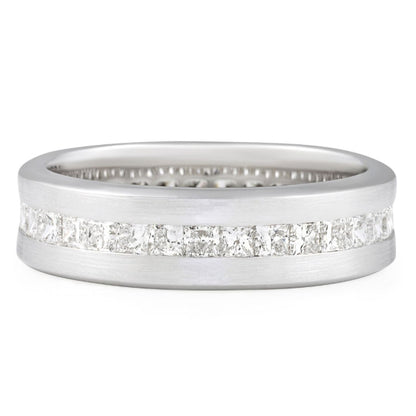 14k White Gold Princess Cut Lab Grown Diamond Channel Set Band