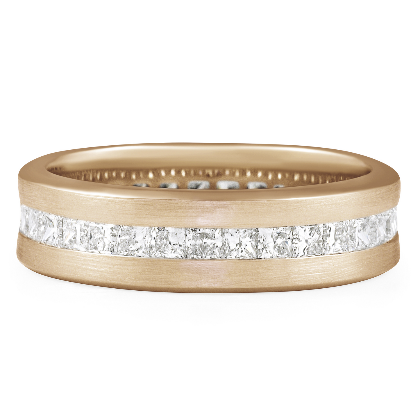 14k White Gold Princess Cut Lab Grown Diamond Channel Set Band