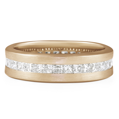14k White Gold Princess Cut Lab Grown Diamond Channel Set Band