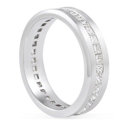 14k White Gold Princess Cut Lab Grown Diamond Channel Set Band