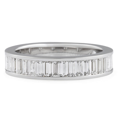 Channel Set 18k White Gold Lab Grown Diamond Women Band