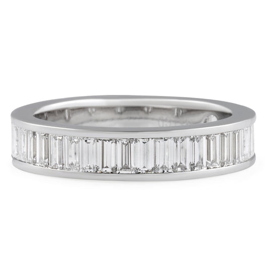 Channel Set 18k White Gold Lab Grown Diamond Women Band