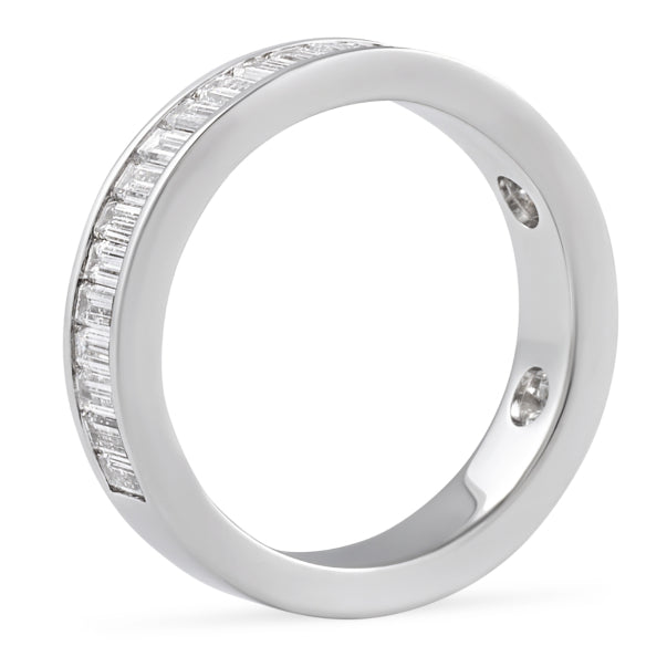 Channel Set 18k White Gold Lab Grown Diamond Women Band