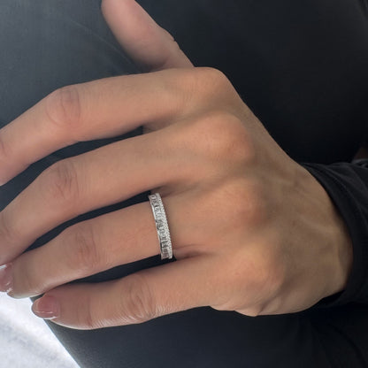18k Rose Gold Two Raw Baguette And Pave Lab Grown Diamond Band