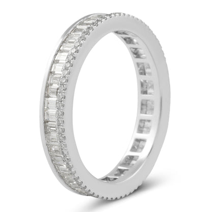 18k Rose Gold Two Raw Baguette And Pave Lab Grown Diamond Band