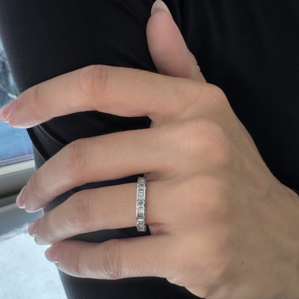 14k Rose Gold Baguette Lab Grown Diamond Channel Set Band