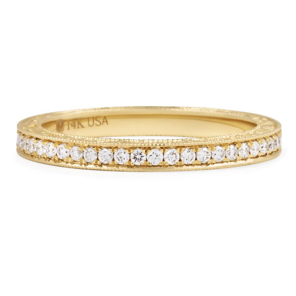 18k Rose Gold Lab Grown Diamond Eternity Wedding Band