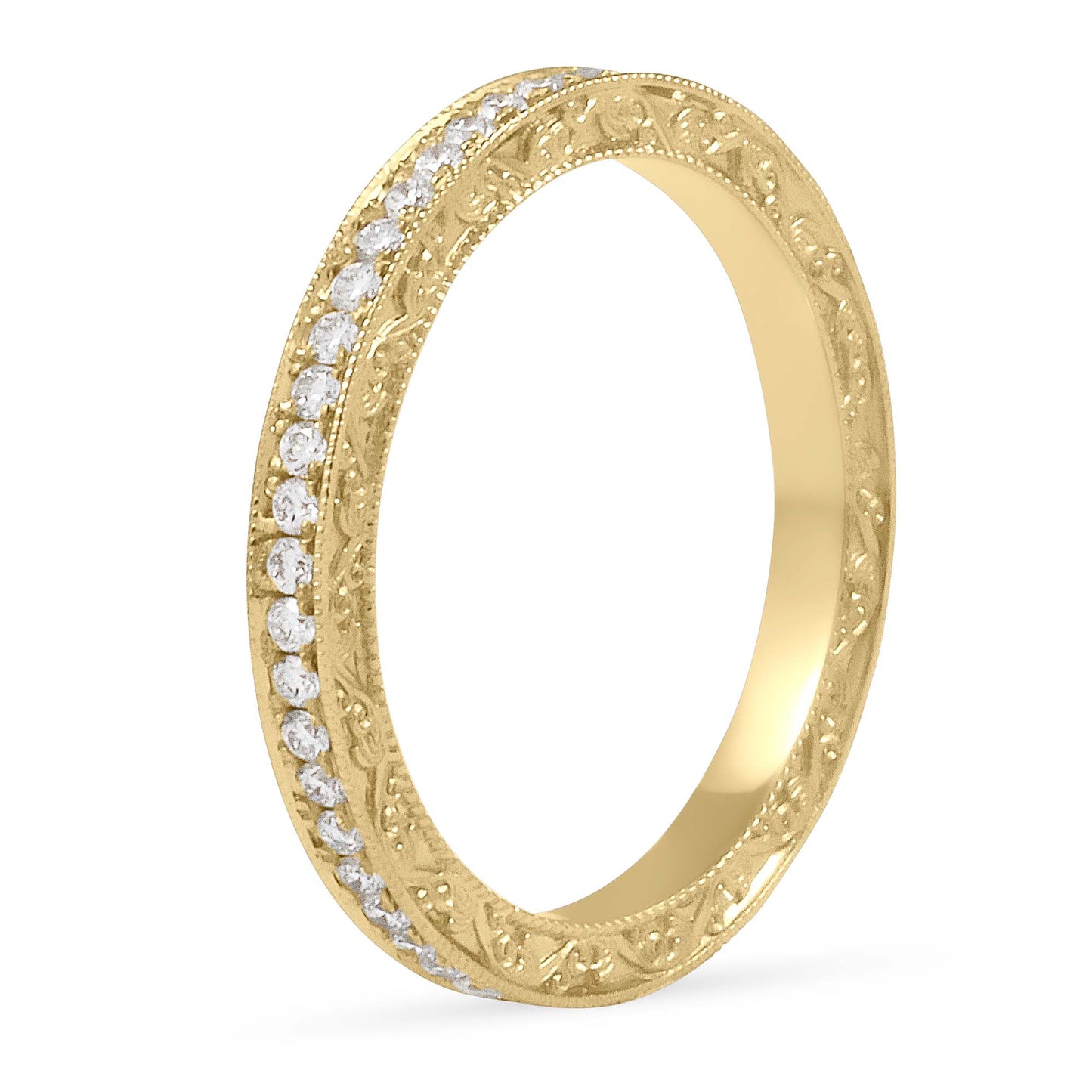 18k Rose Gold Lab Grown Diamond Eternity Wedding Band