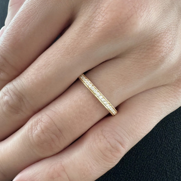 18k Rose Gold Lab Grown Diamond Eternity Wedding Band