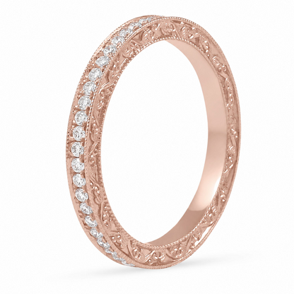 18k Rose Gold Lab Grown Diamond Eternity Wedding Band