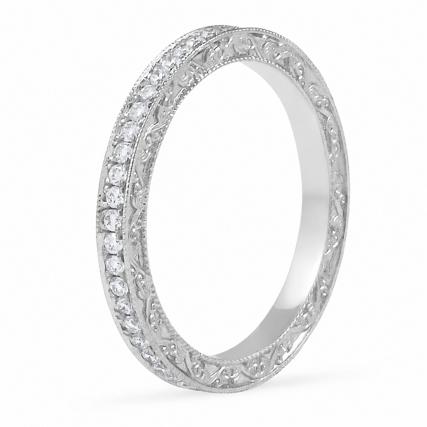 18k Rose Gold Lab Grown Diamond Eternity Wedding Band