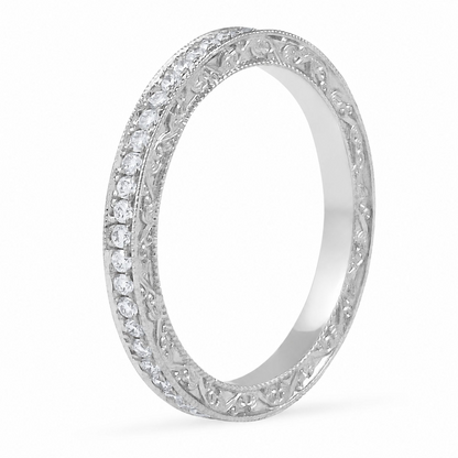18k Rose Gold Lab Grown Diamond Eternity Wedding Band