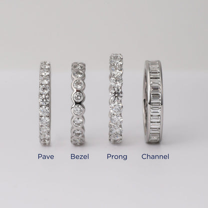 14k white Gold Baguette Cut Lab Grown Diamond Channel Set Band