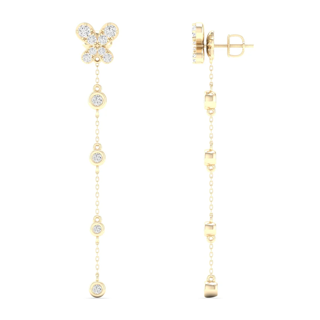 0.38 CTW Lab Grown Diamond Butterfly Drop Earring