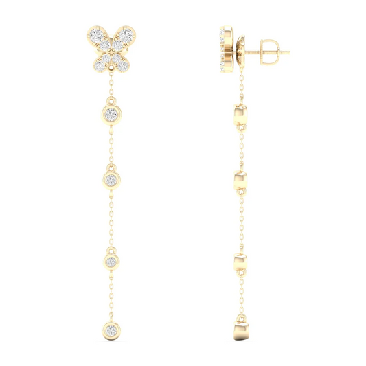 0.38 CTW Lab Grown Diamond Butterfly Drop Earring