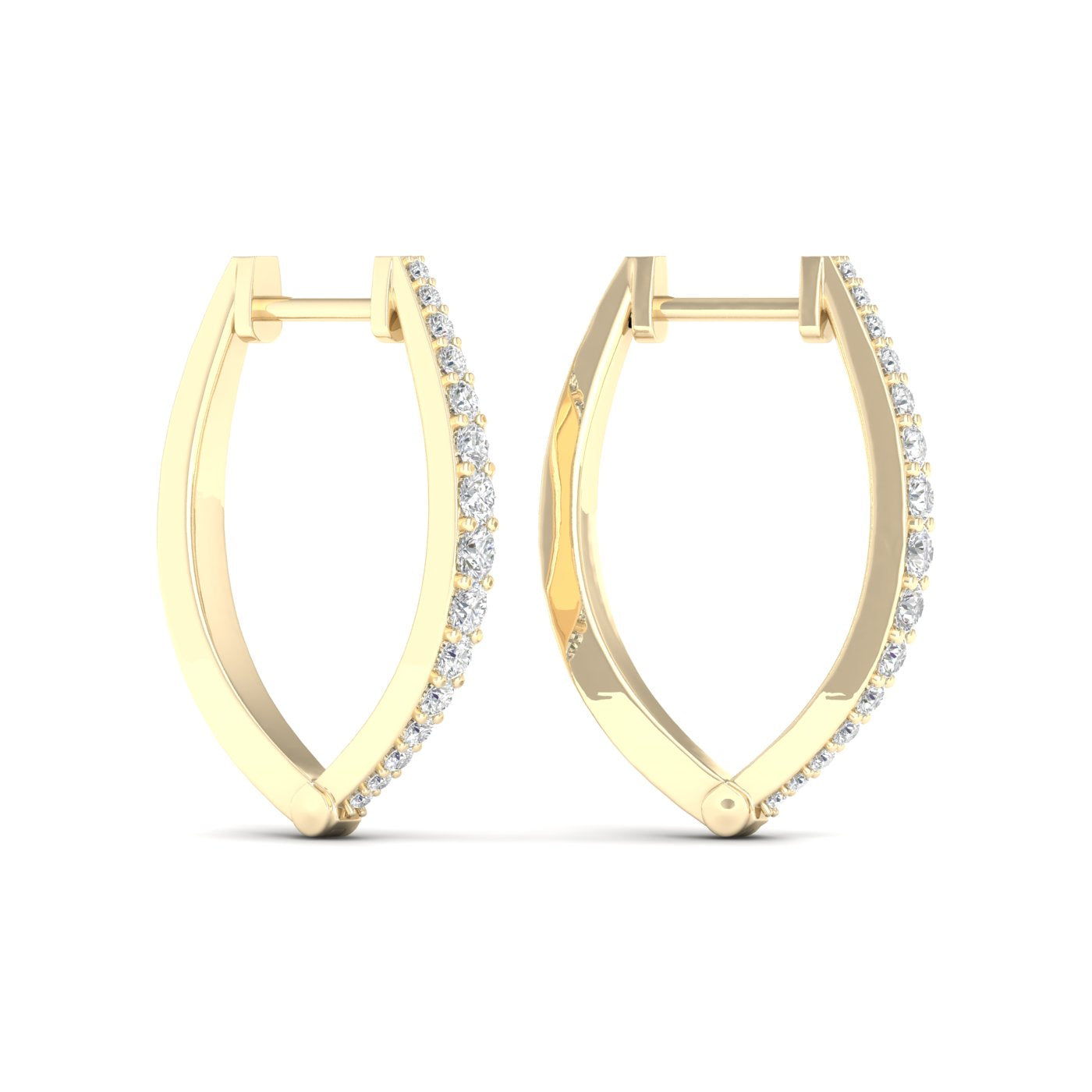 0.50 CTW Lab Grown Diamond Luna Curve Hoop Earring