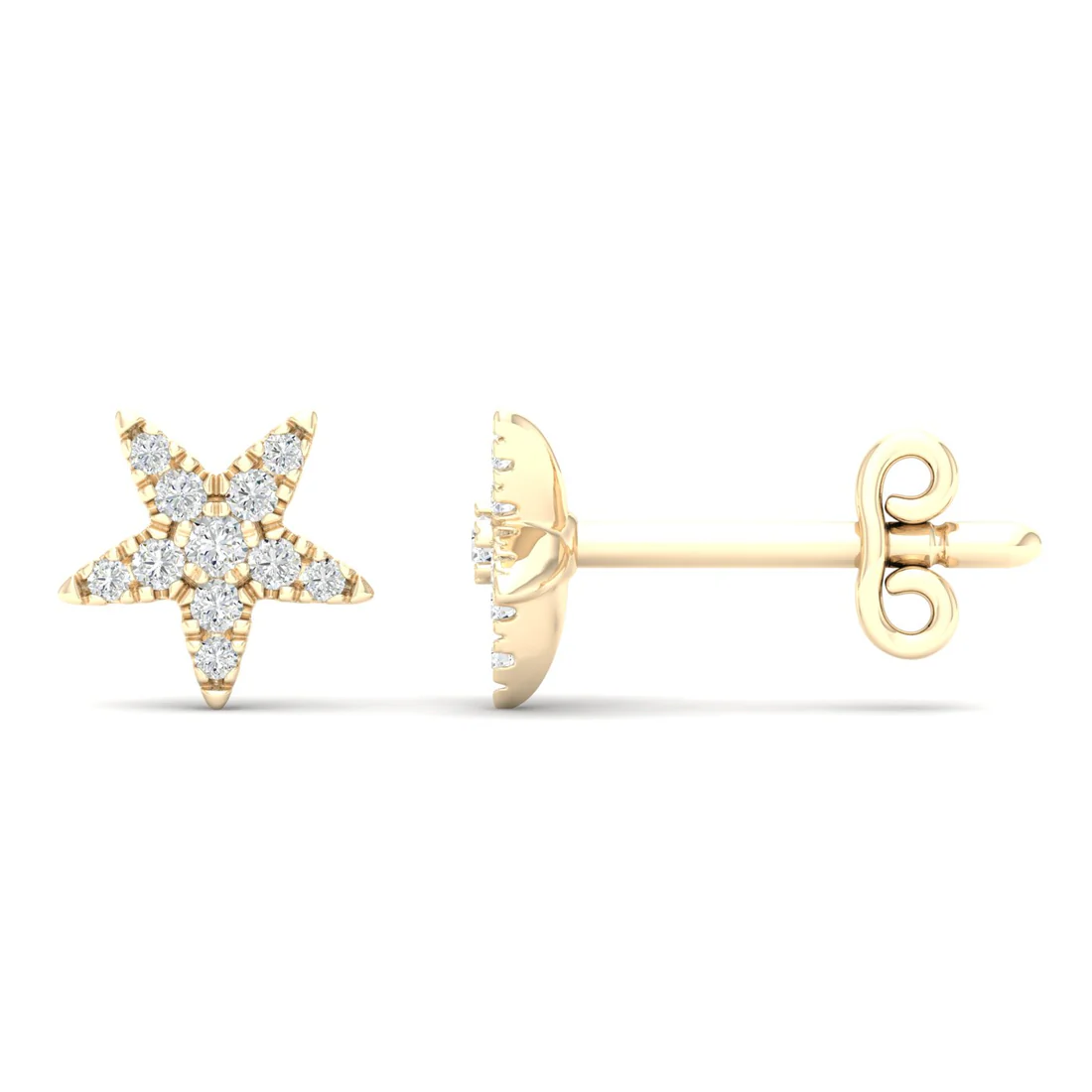 0.16 CTW Lab Grown Diamond Star Shape Stud Earring