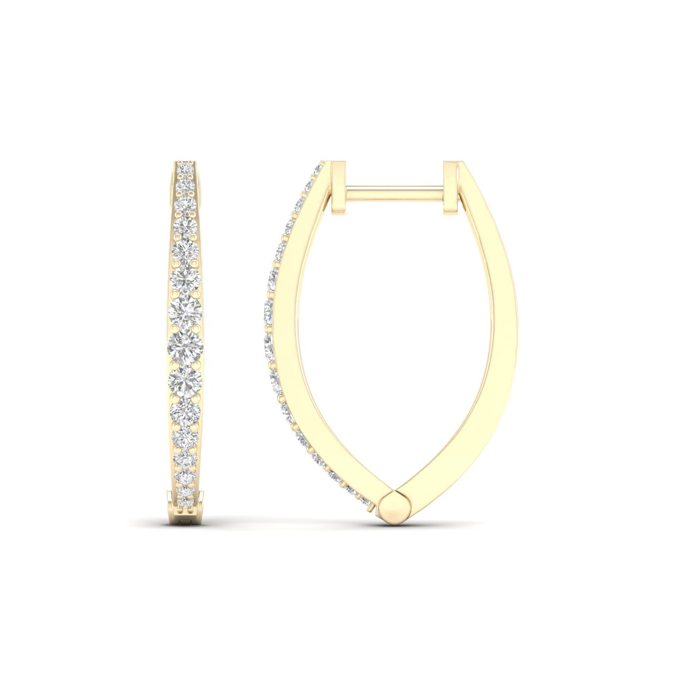 0.50 CTW Lab Grown Diamond Luna Curve Hoop Earring