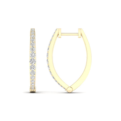 0.50 CTW Lab Grown Diamond Luna Curve Hoop Earring