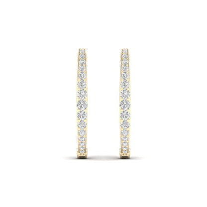 0.50 CTW Lab Grown Diamond Luna Curve Hoop Earring