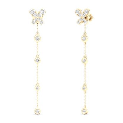 0.38 CTW Lab Grown Diamond Butterfly Drop Earring