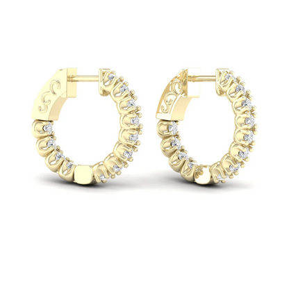 1 CTW Lab Grown Diamond Unique Design Hoop Earring