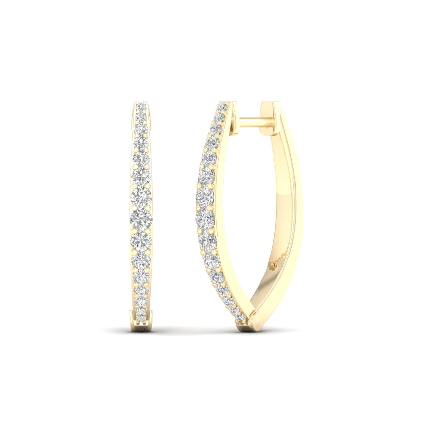0.50 CTW Lab Grown Diamond Luna Curve Hoop Earring
