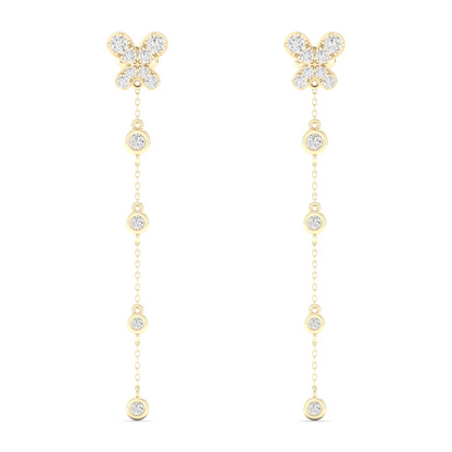 0.38 CTW Lab Grown Diamond Butterfly Drop Earring