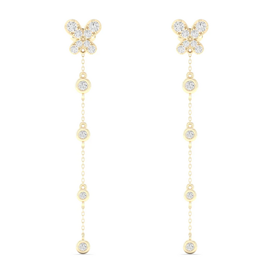 0.38 CTW Lab Grown Diamond Butterfly Drop Earring